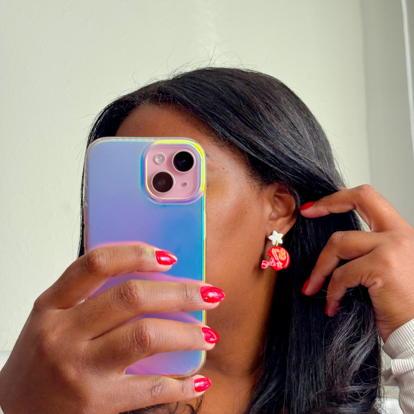 KC Football #87 Star Helmet Earrings
