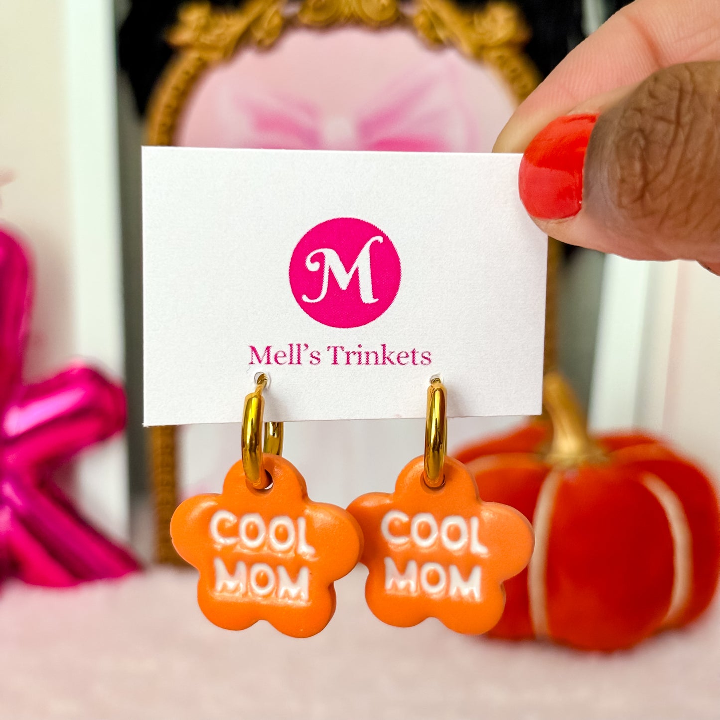 Mom Huggie Hoops - Choose color