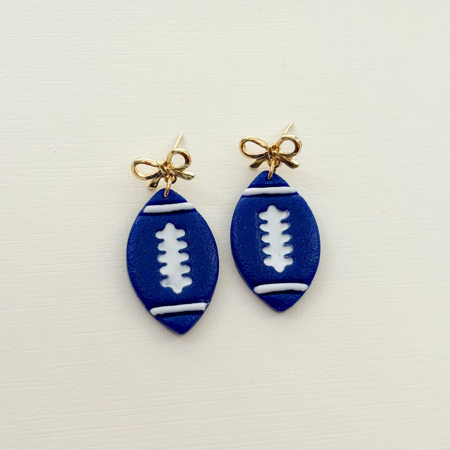 Football Dangles Gold Bow - Choose Team Color