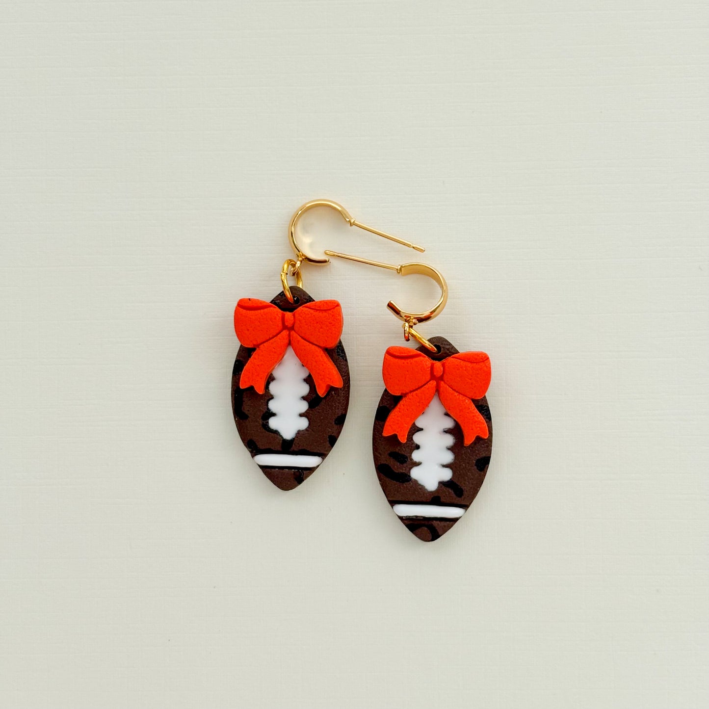 Game Day Leopard Bow Dangles - Choose Team