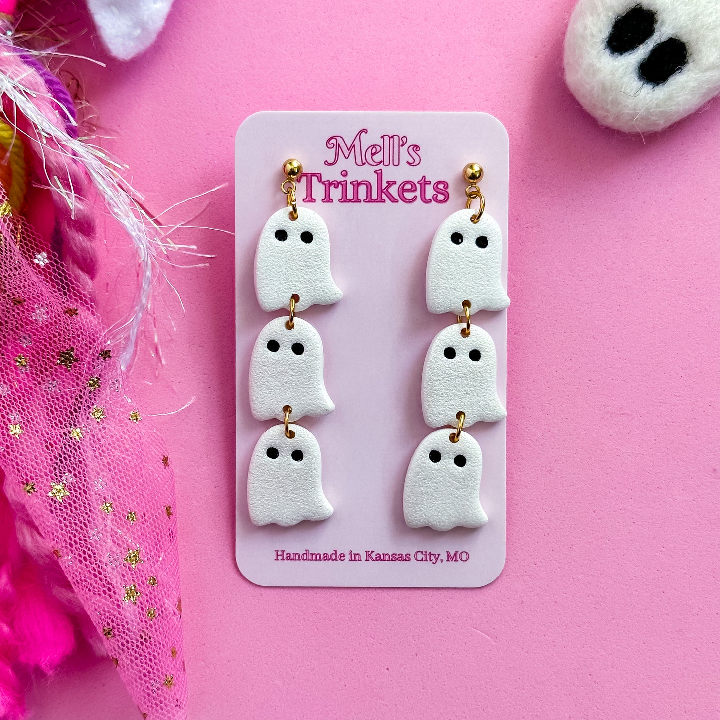 Ghostie Dangles - White