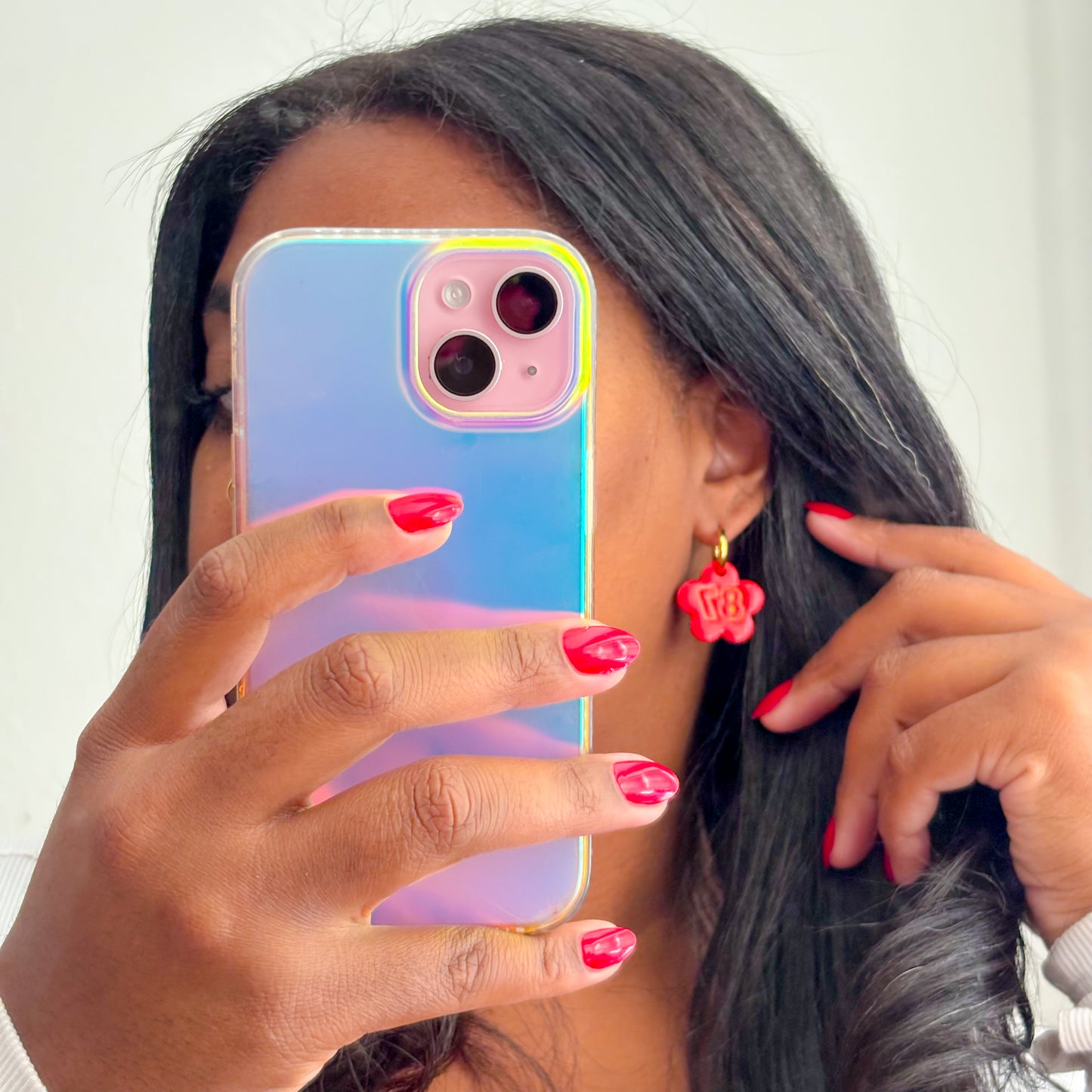 #87 Flower Hoops - Comeback Red