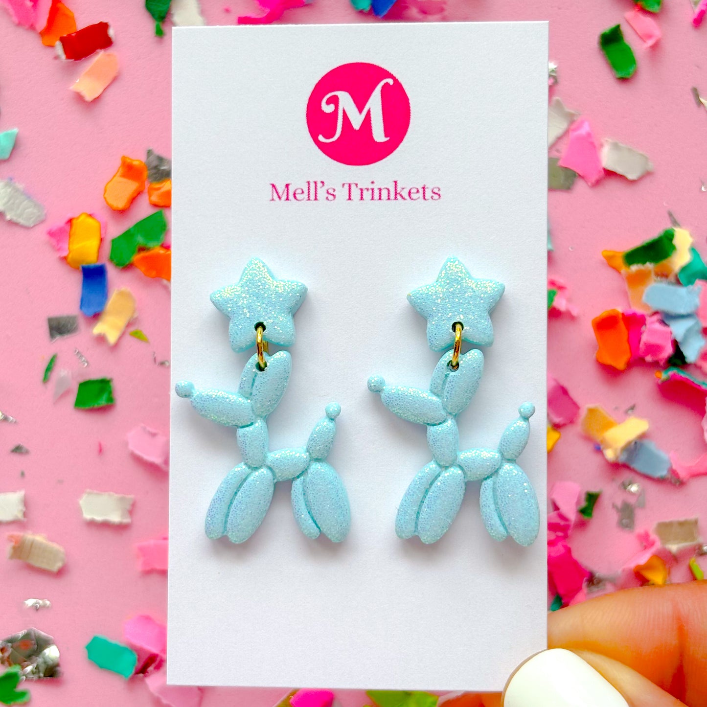 Sparkly Balloon Dogs - Choose Color