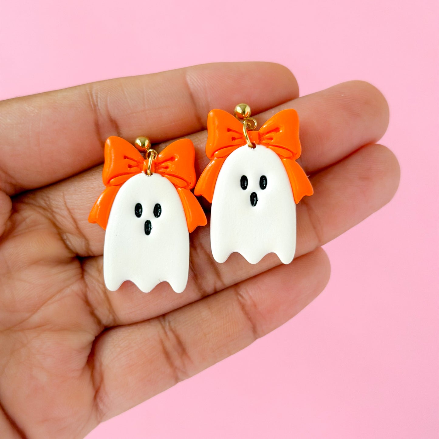 Bow Ghost Dangles - Orange