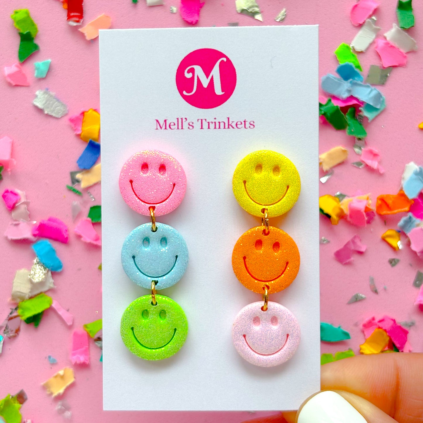 Rainbow Smiley Dangles