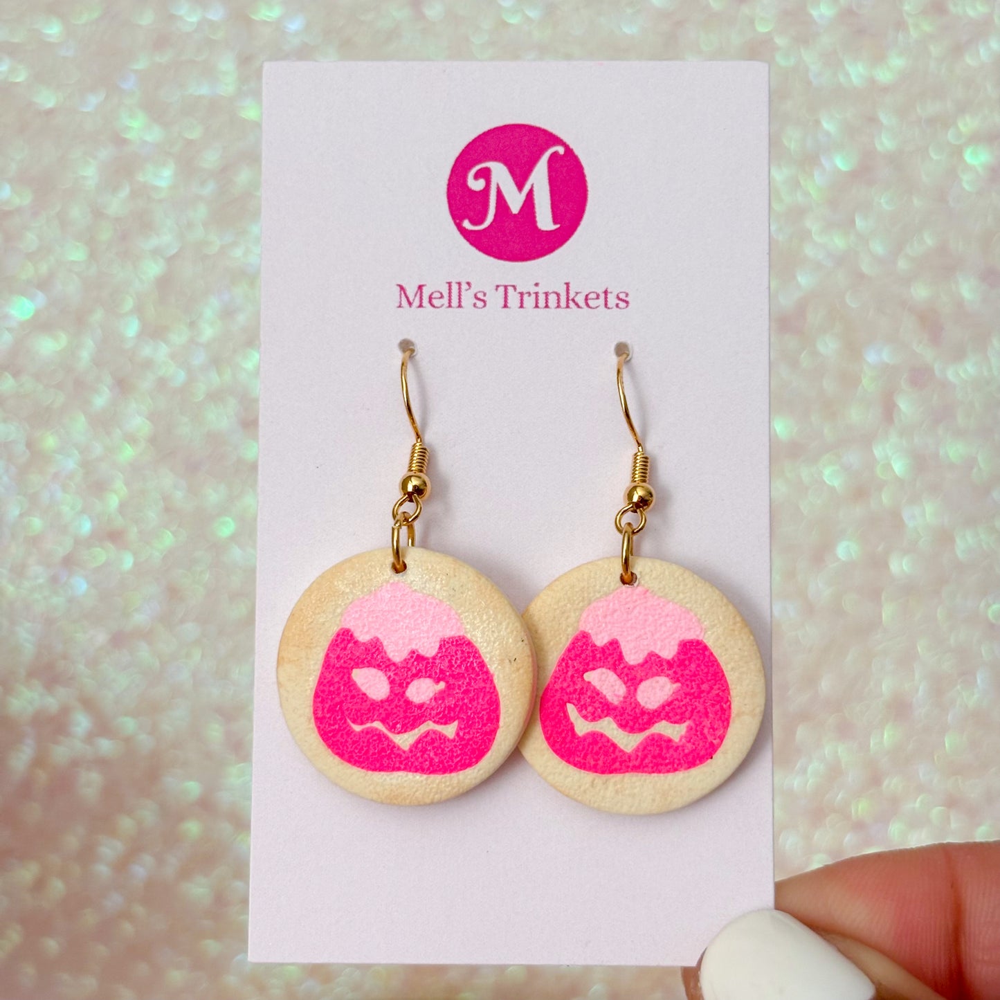 Pumpkin Sugar Cookie Dangles - Pink