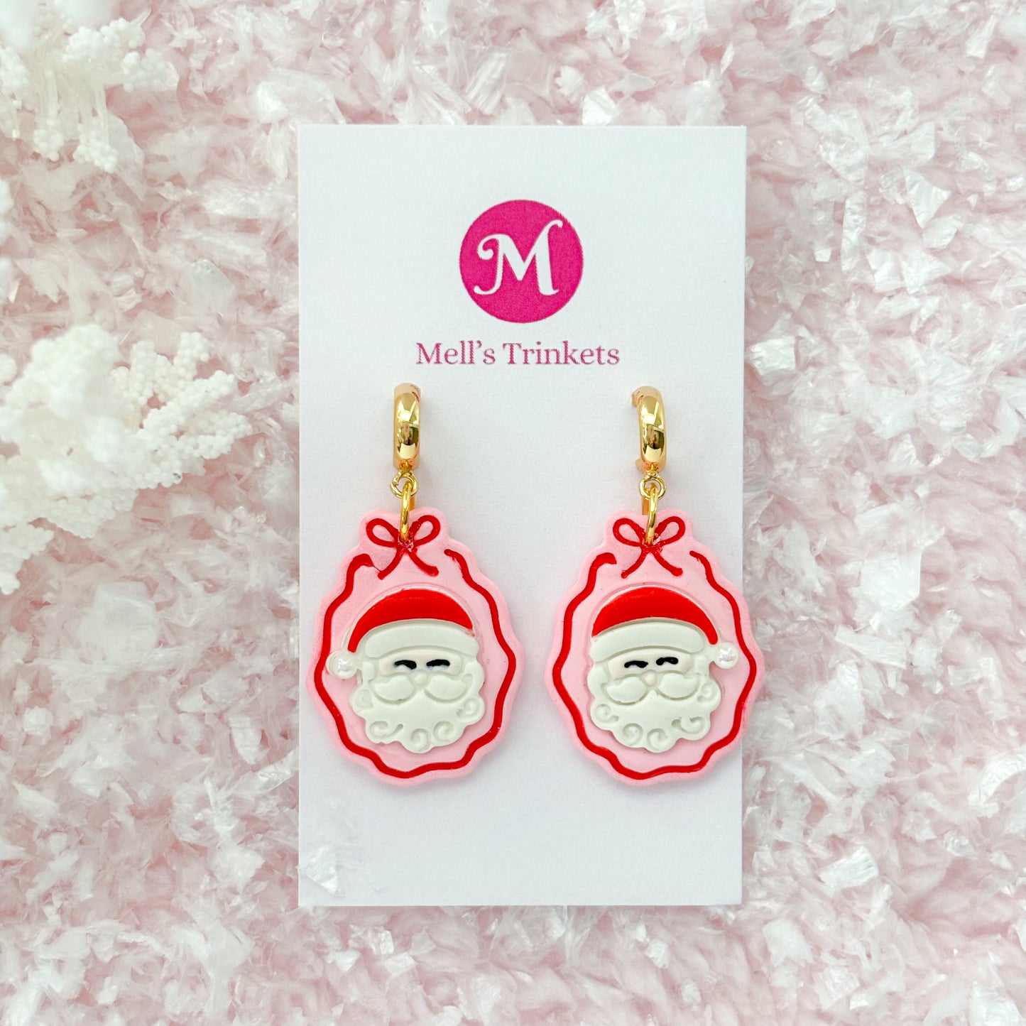 Bow Frame Dangles - Santa