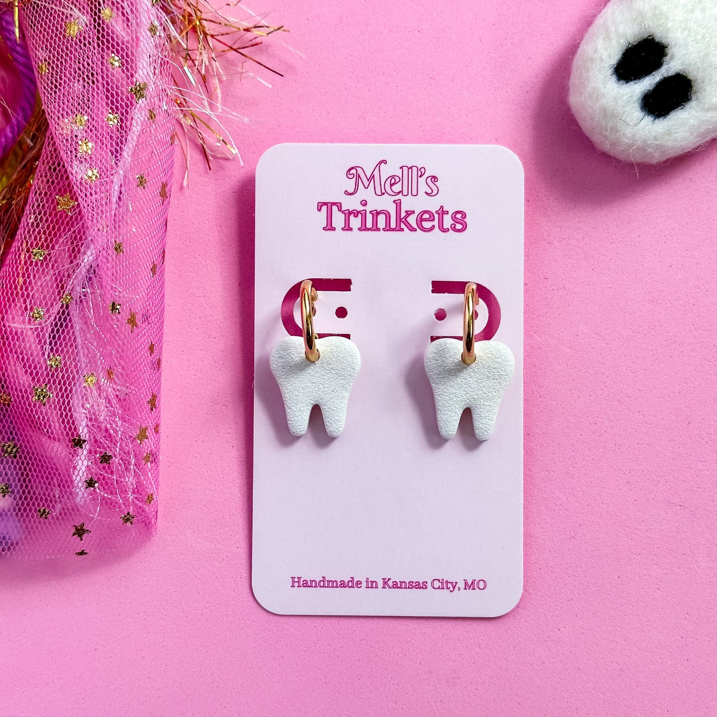 Pearly Whites Hoop Earrings