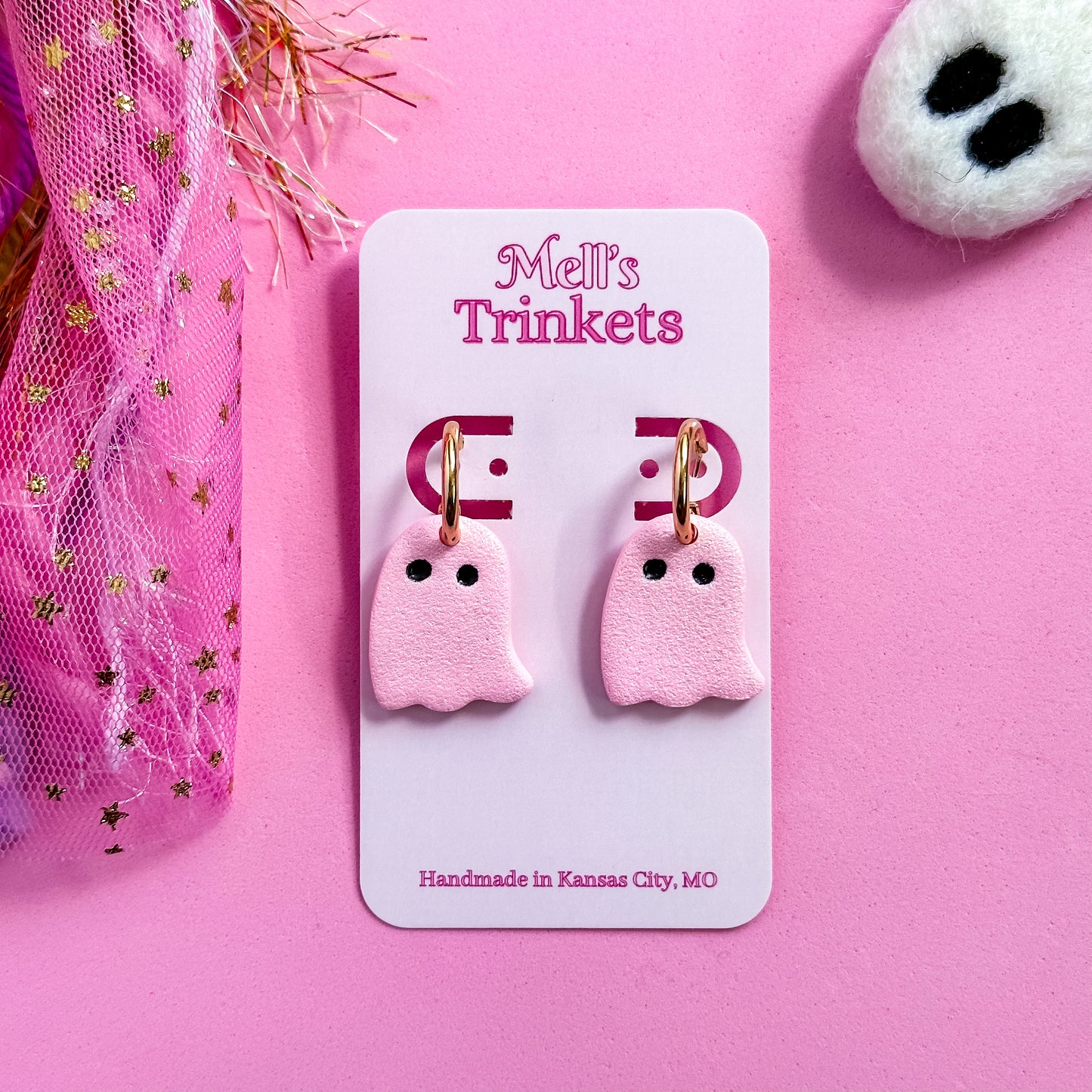 Ghostie Hoops - Pink