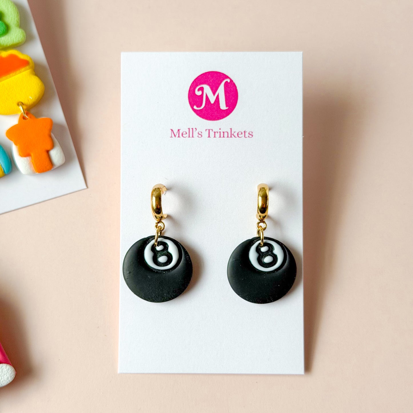 Pre-order 8 Ball Huggie Earrings