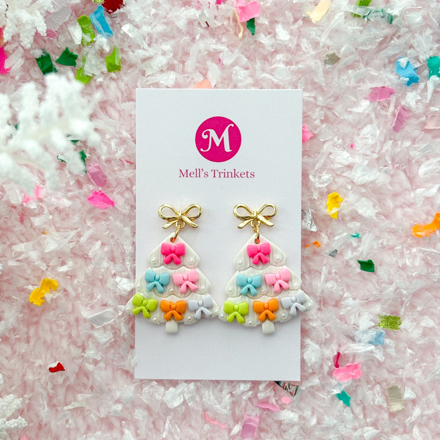 Very Merry Bow Tree Dangles - Colorful Pastel