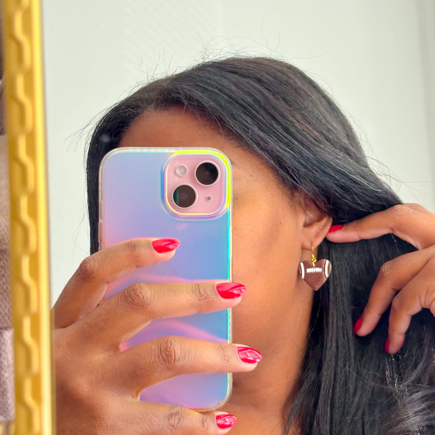 Sparkly Football Earrings