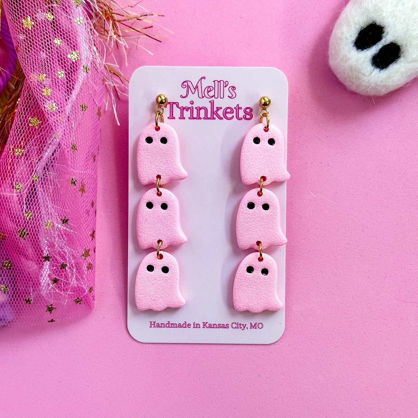 Ghostie Dangles - Pink
