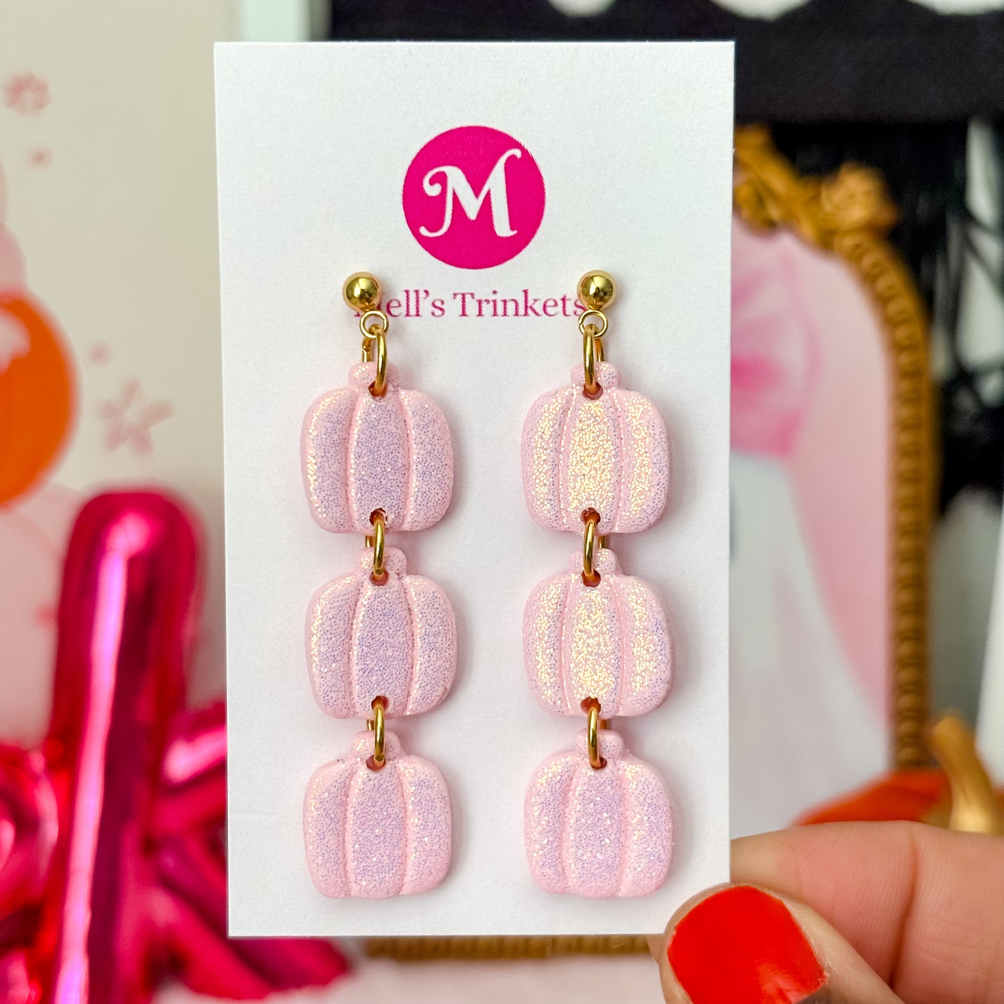 Triple Dangle Pumpkins - Choose Color