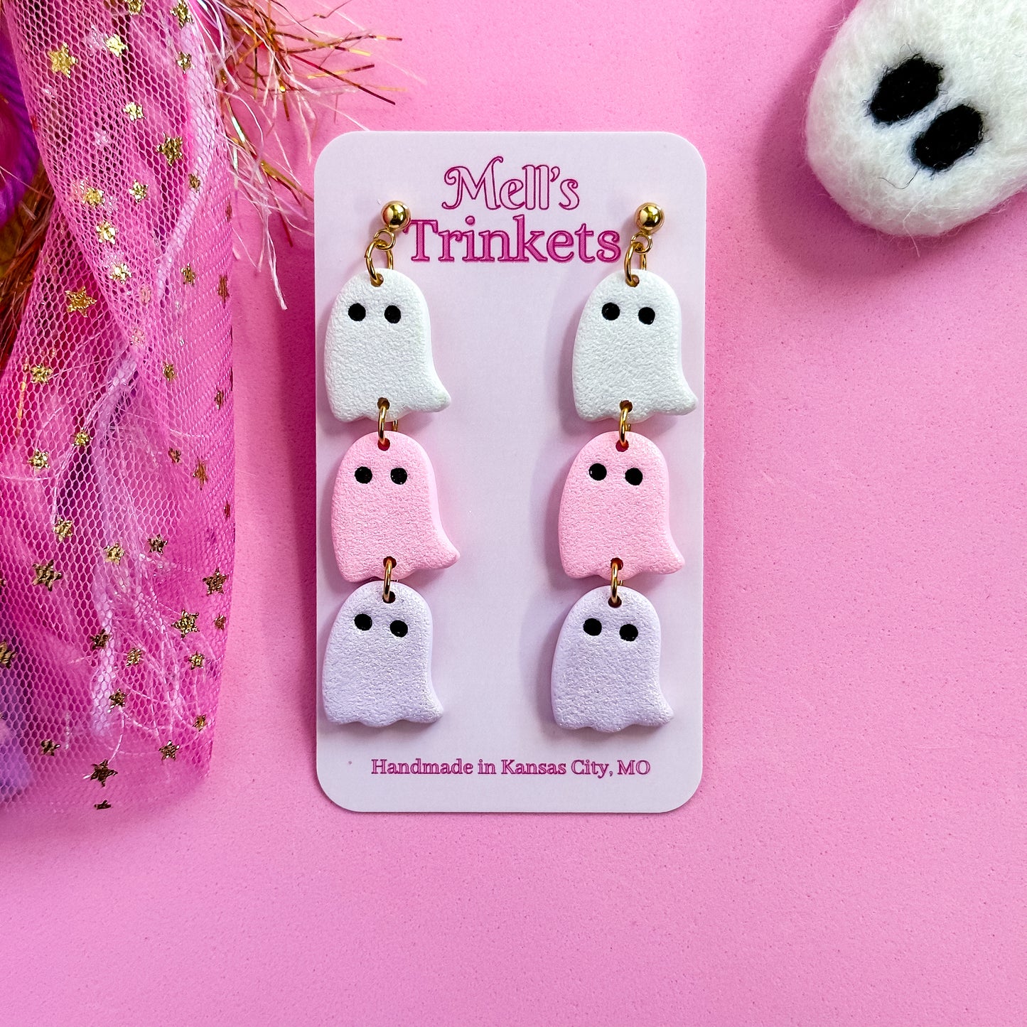 Ghostie Dangles - Pink Purple Combo