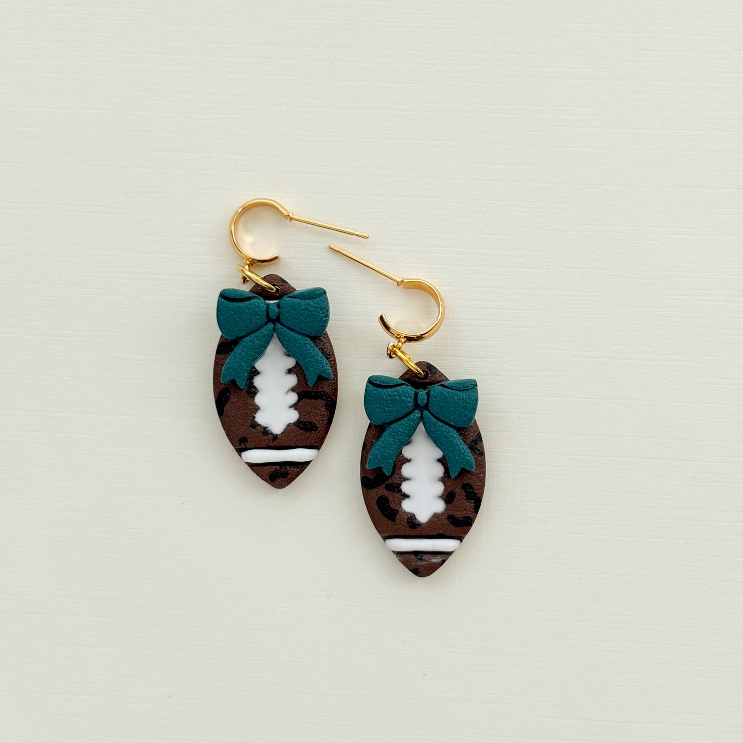 Game Day Leopard Bow Dangles - Choose Team