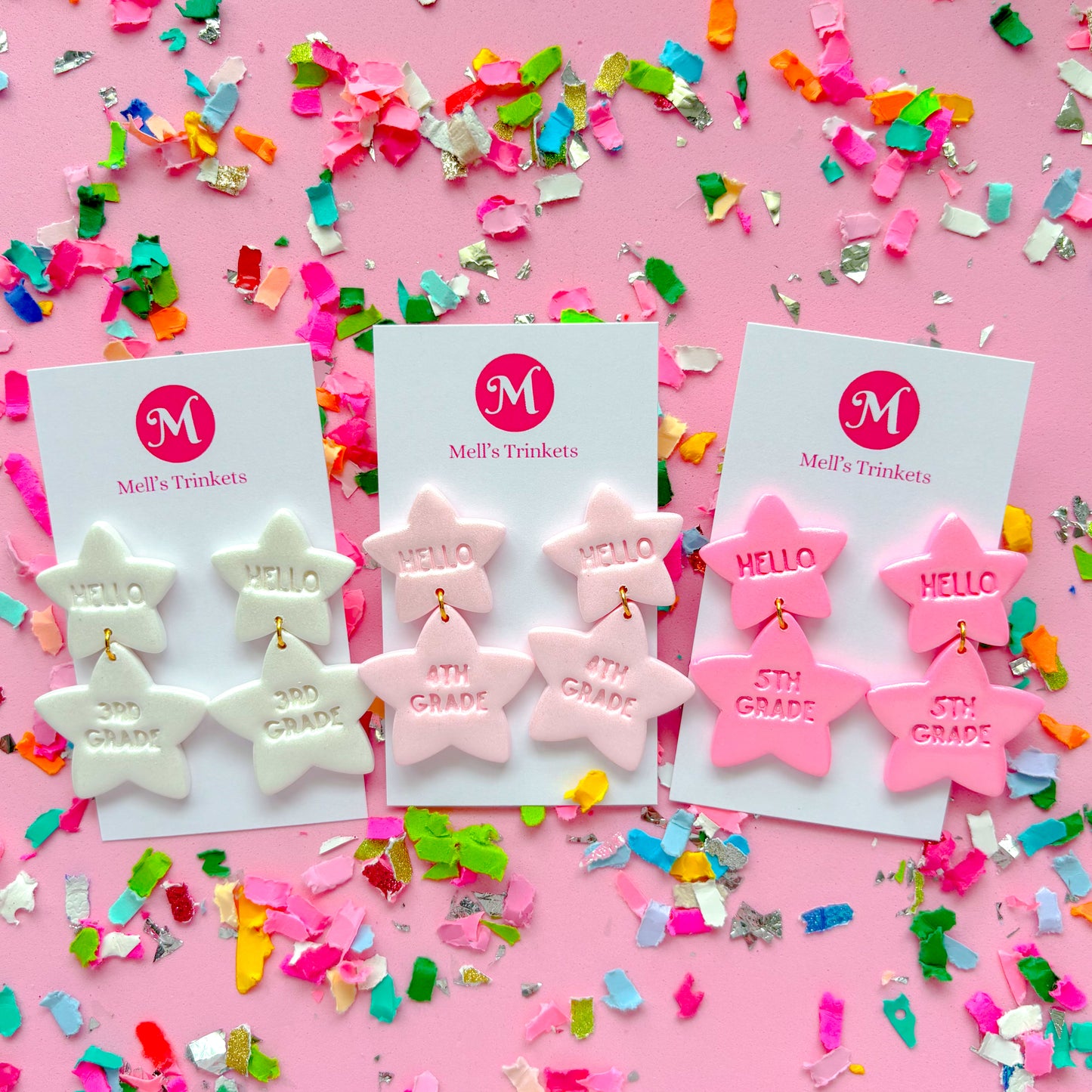 Hello Grade Star Dangles - Choose Grade + Color