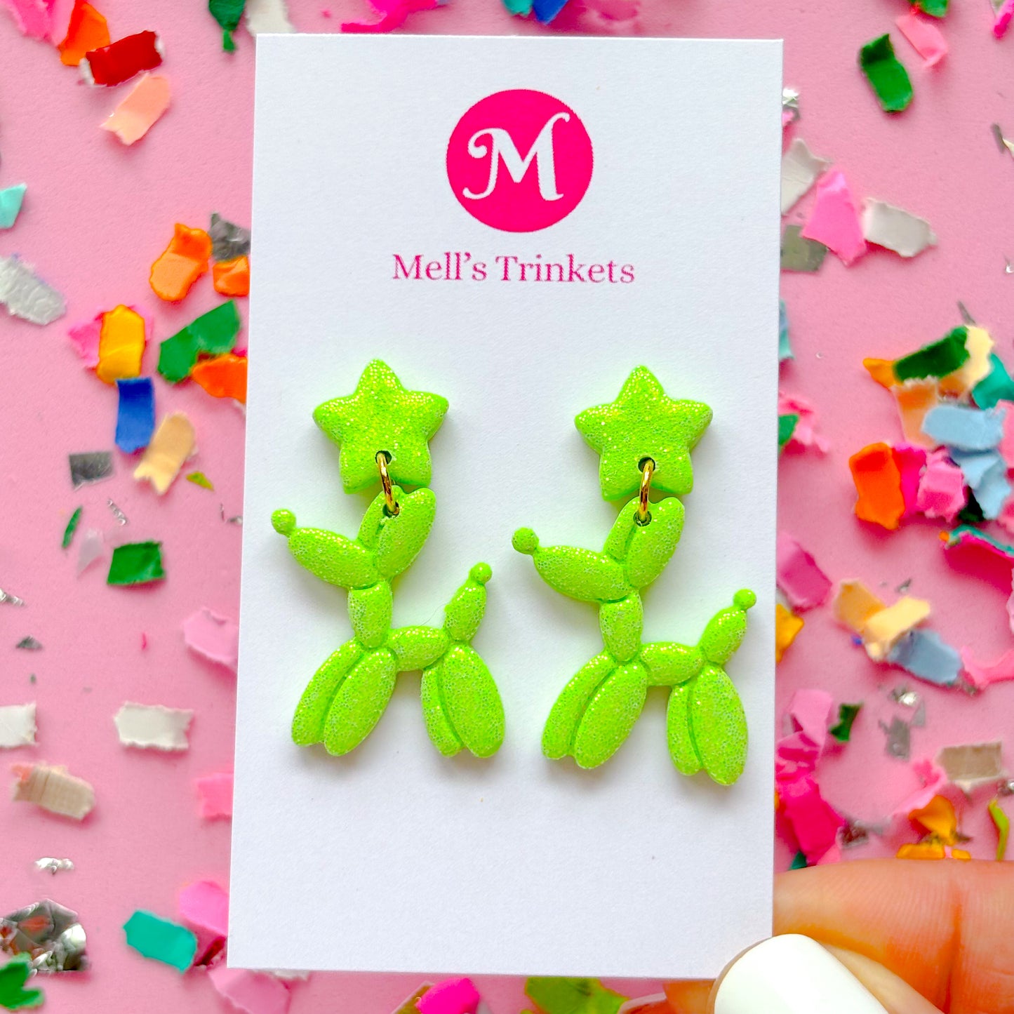 Sparkly Balloon Dogs - Choose Color