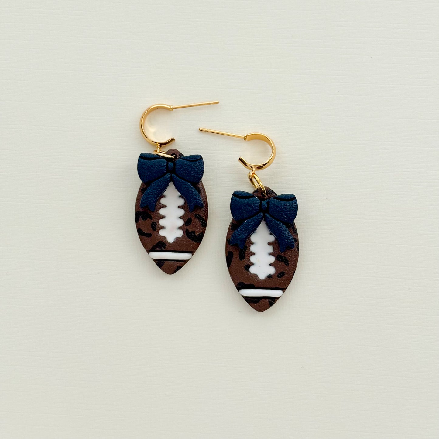 Game Day Leopard Bow Dangles - Choose Team