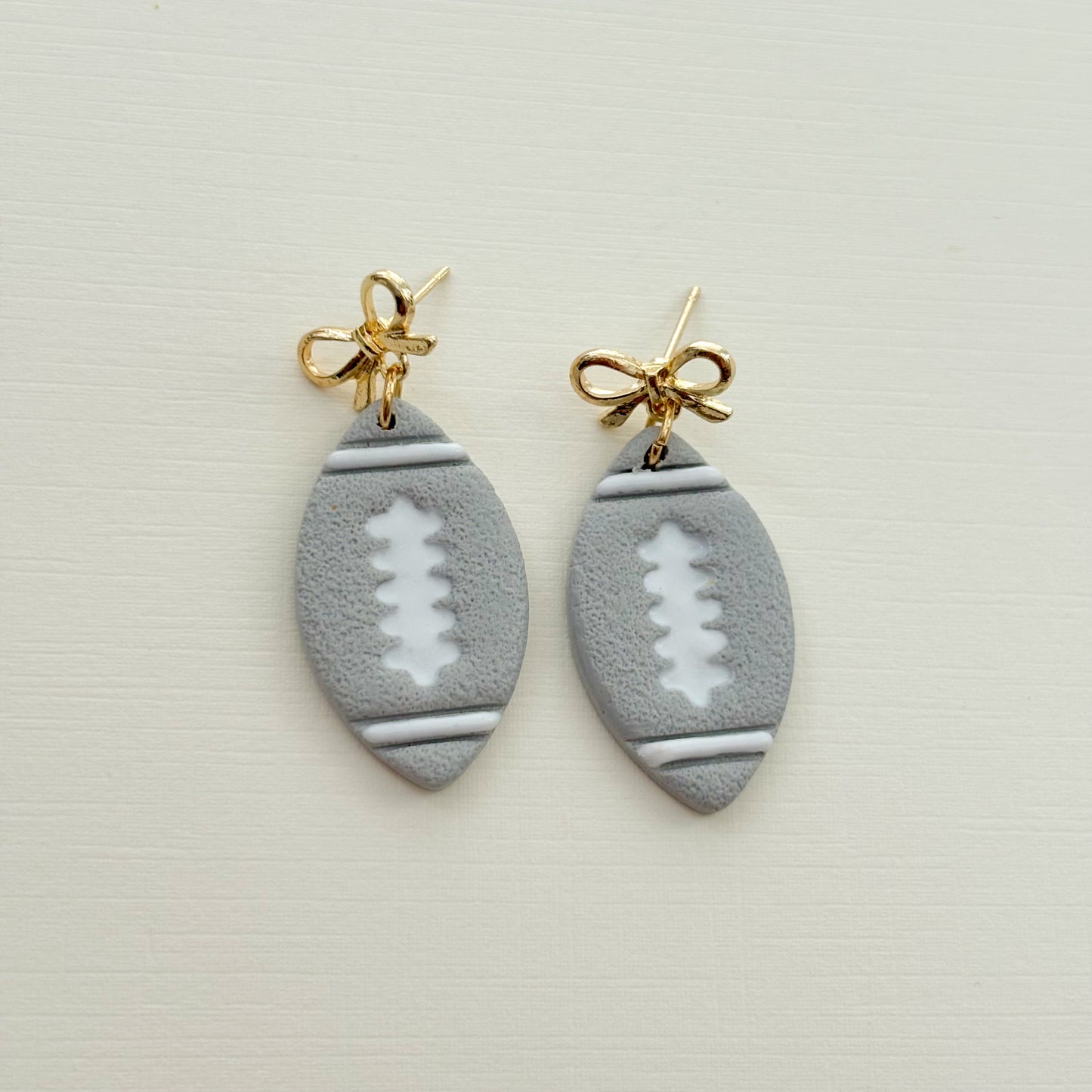 Football Dangles Gold Bow - Choose Team Color