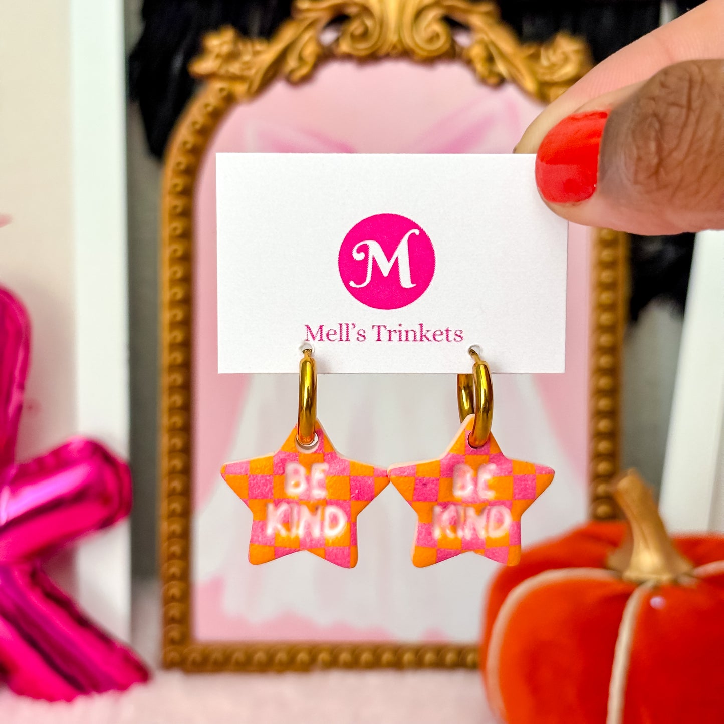 Be Kind Star Huggie Hoops Choose Color