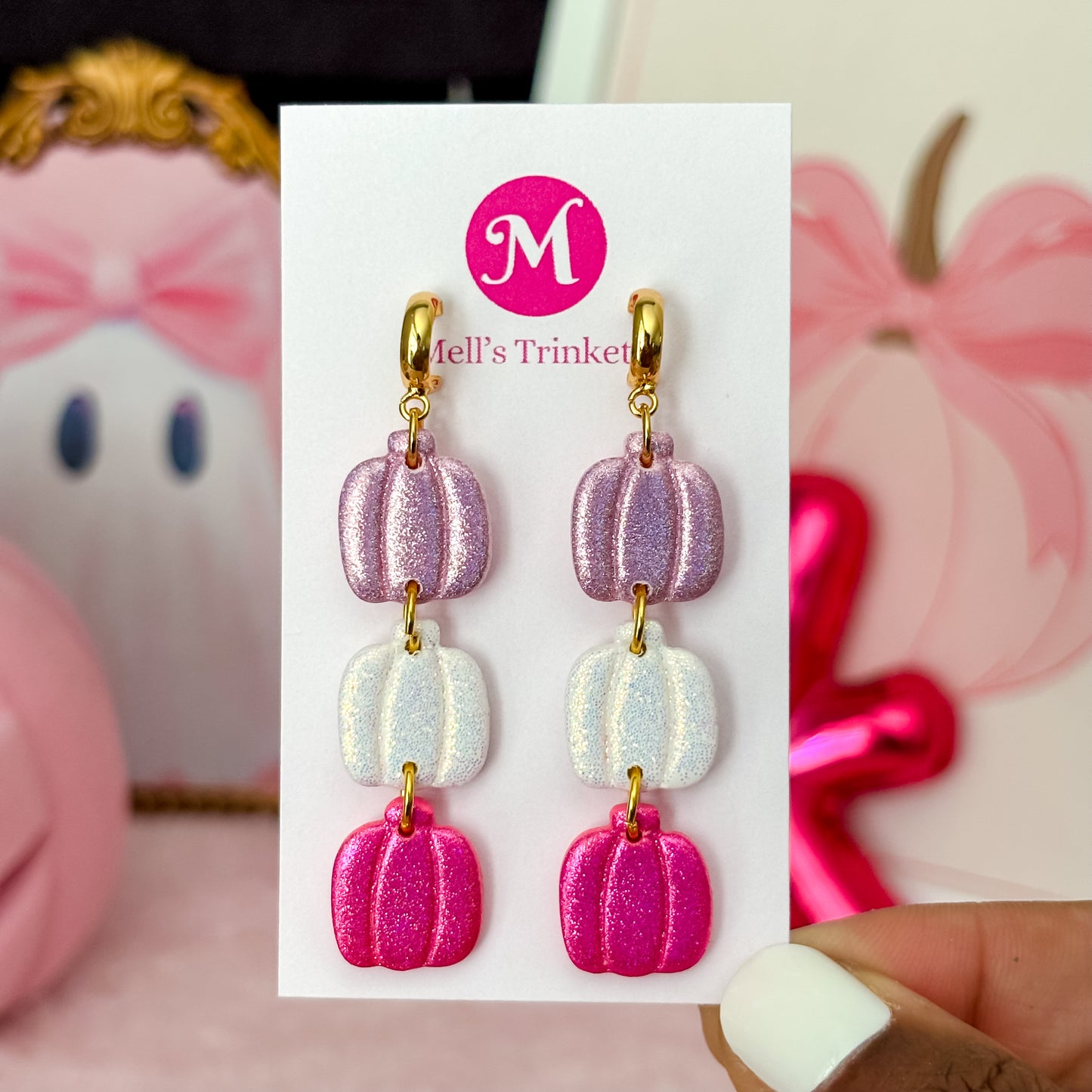 Boo-ween Triple Pumpkin Dangles