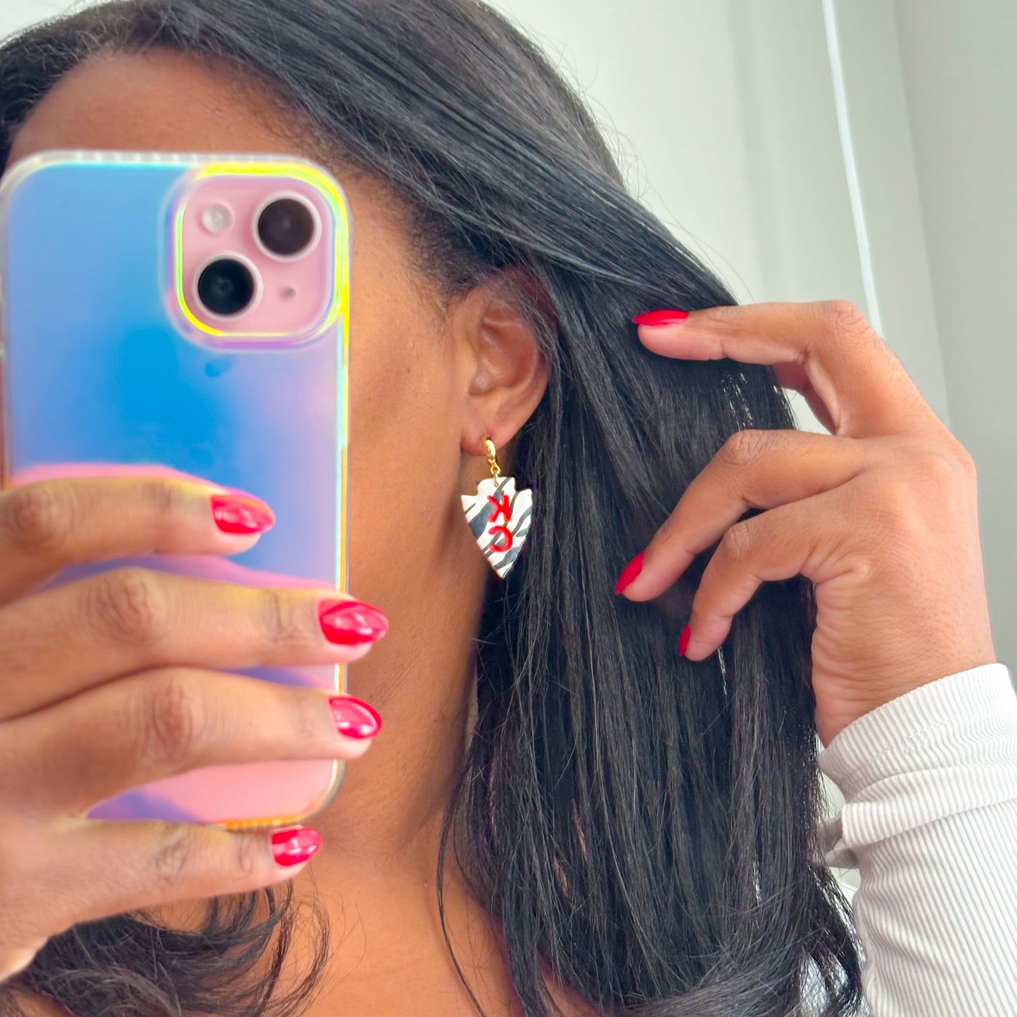 KC Spirit Spear Earrings - Zebra