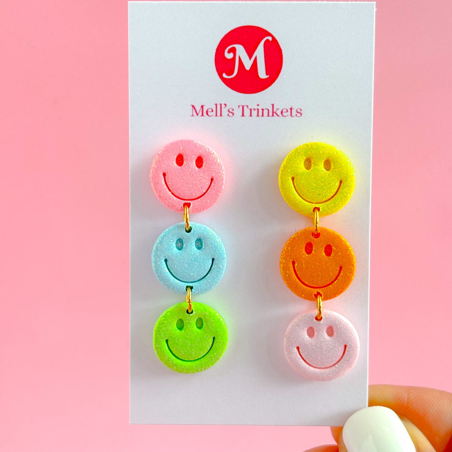 Rainbow Smiley Dangles