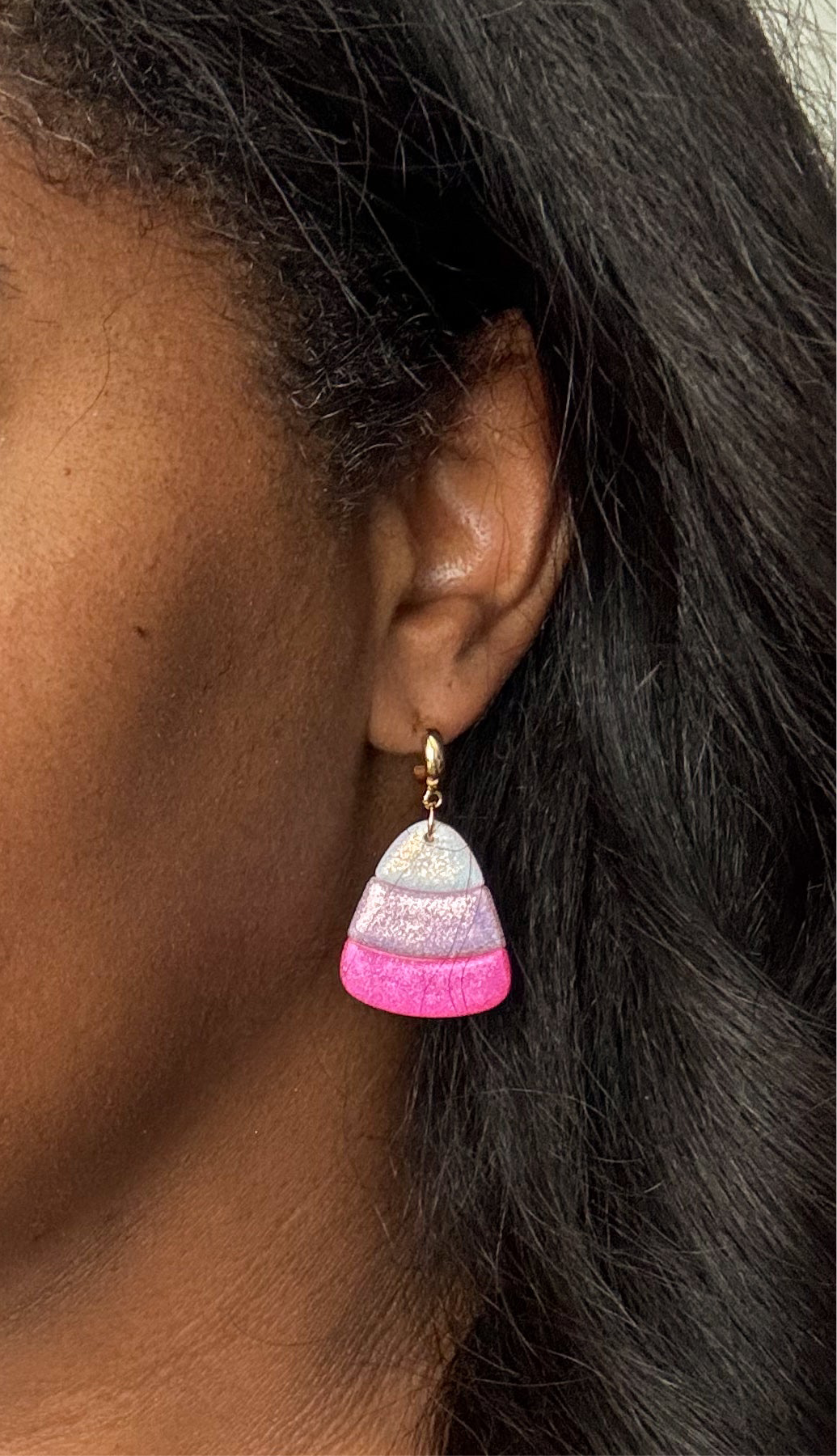 Hot Pink Candy Corn Dangles