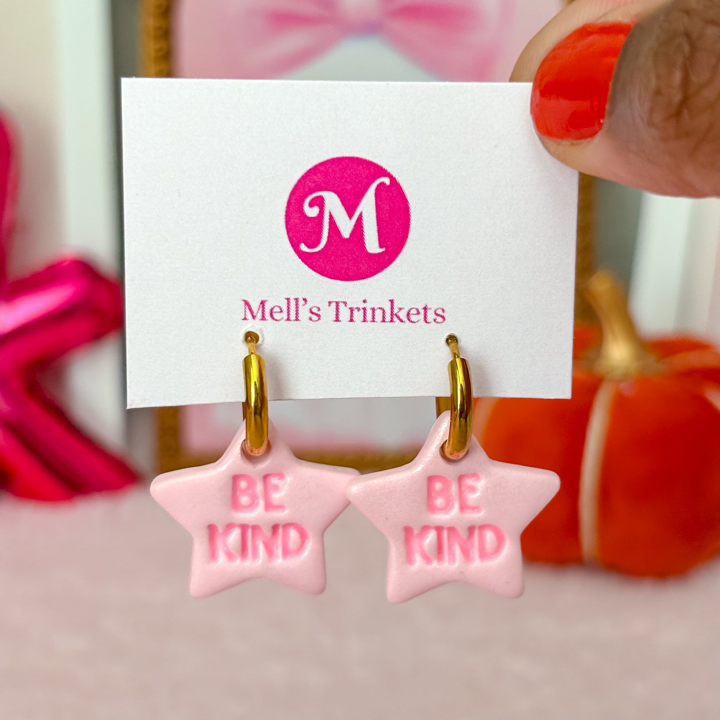 Be Kind Star Huggie Hoops Choose Color