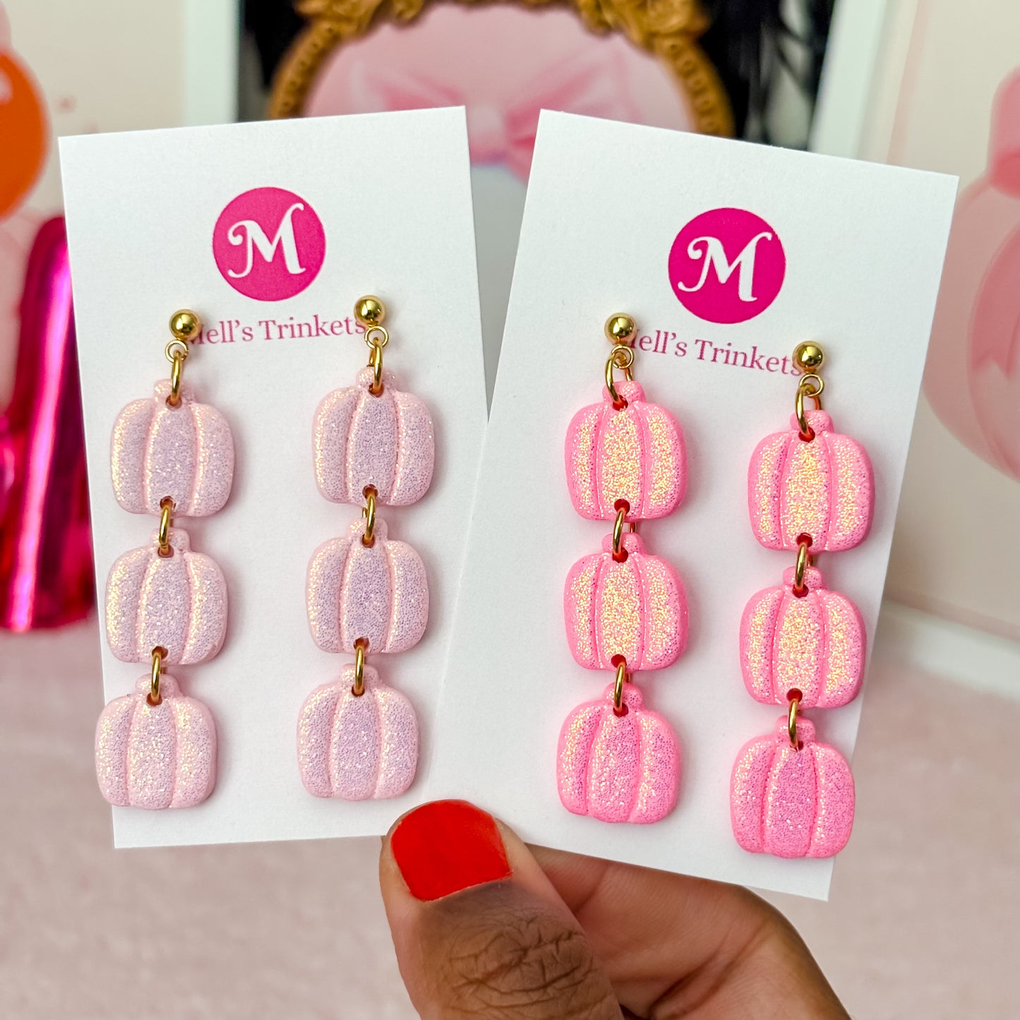 Triple Dangle Pumpkins - Choose Color
