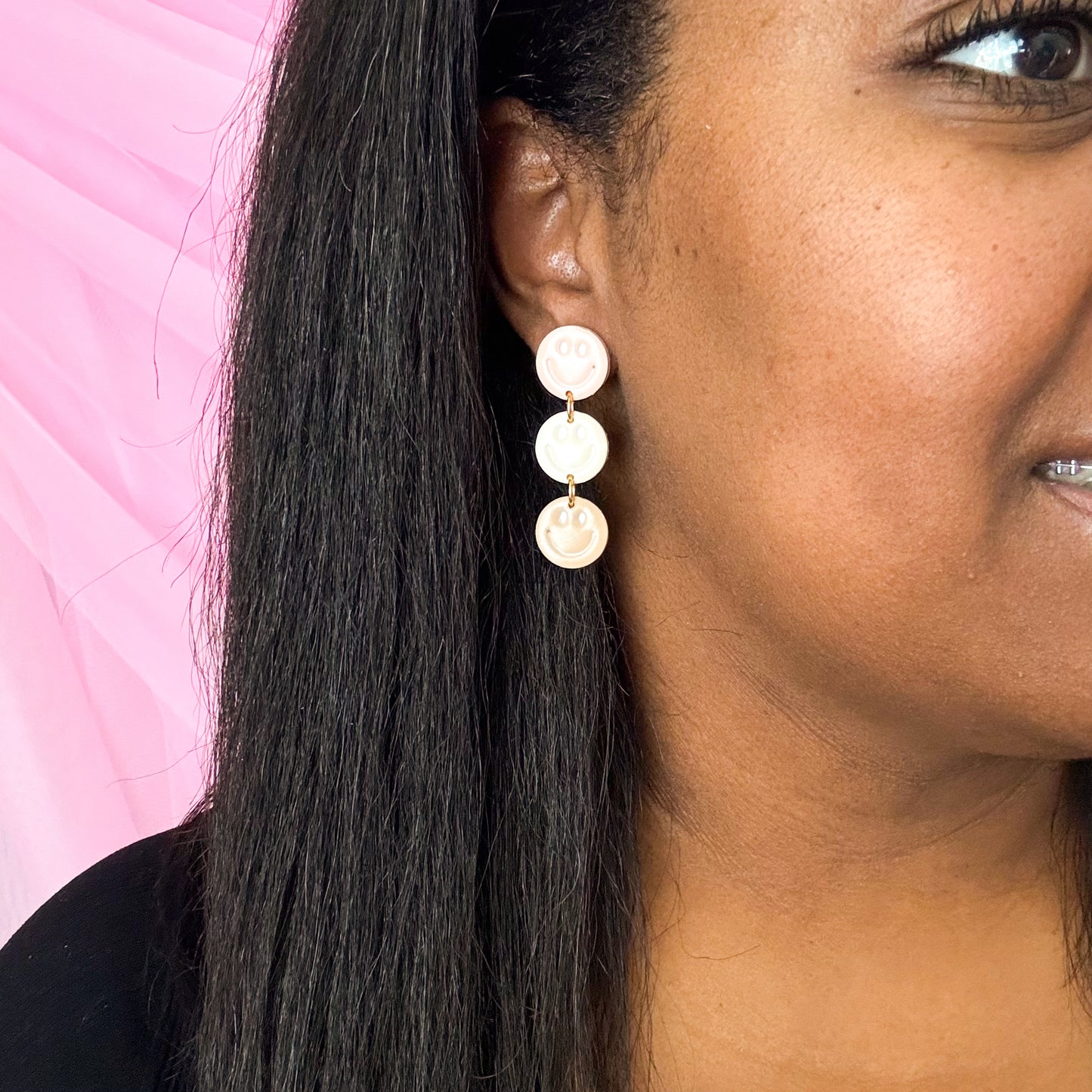Smiley Triple Dangles - Neutral Collection