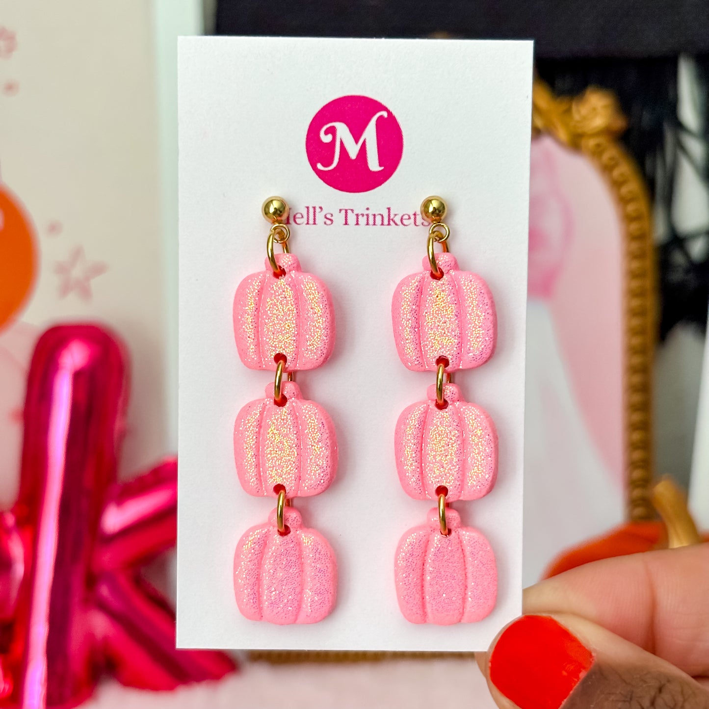 Triple Dangle Pumpkins - Choose Color