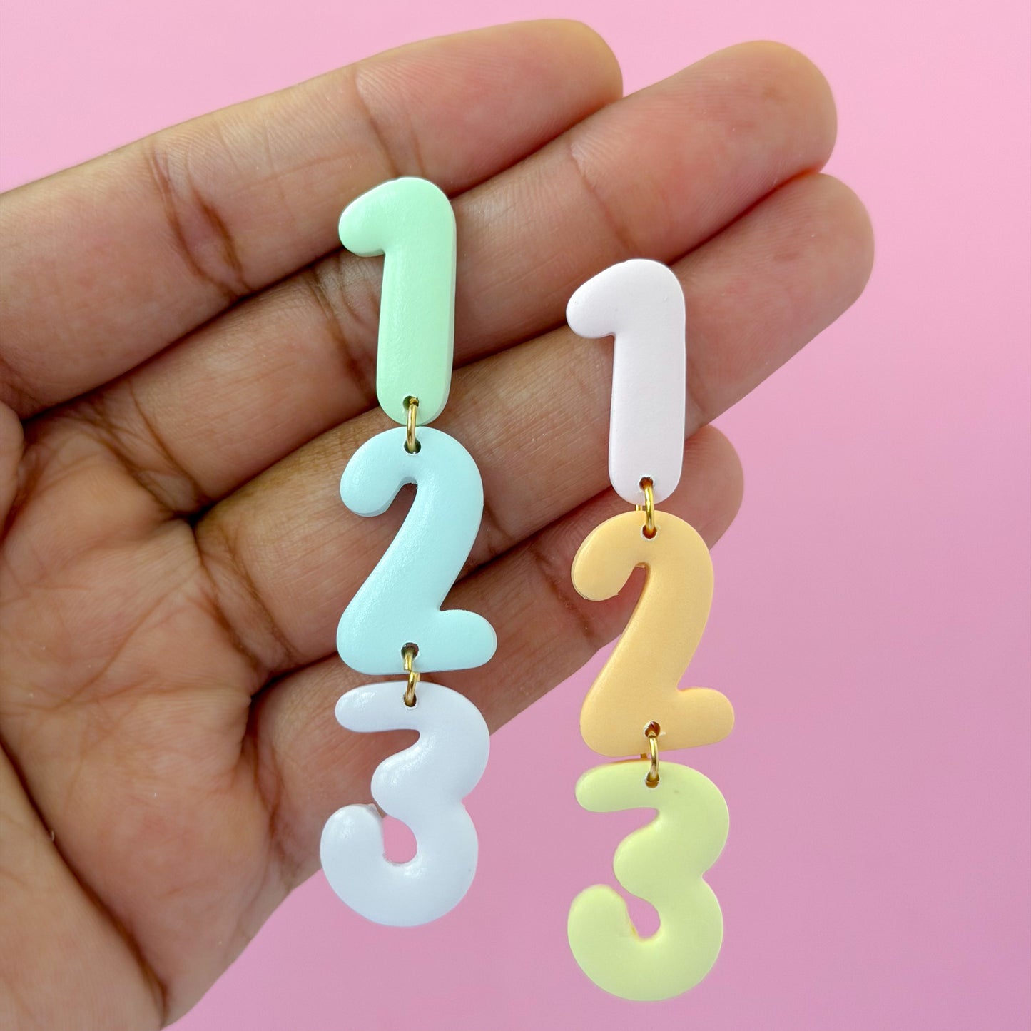 123 Count With Me Dangles - Pastel
