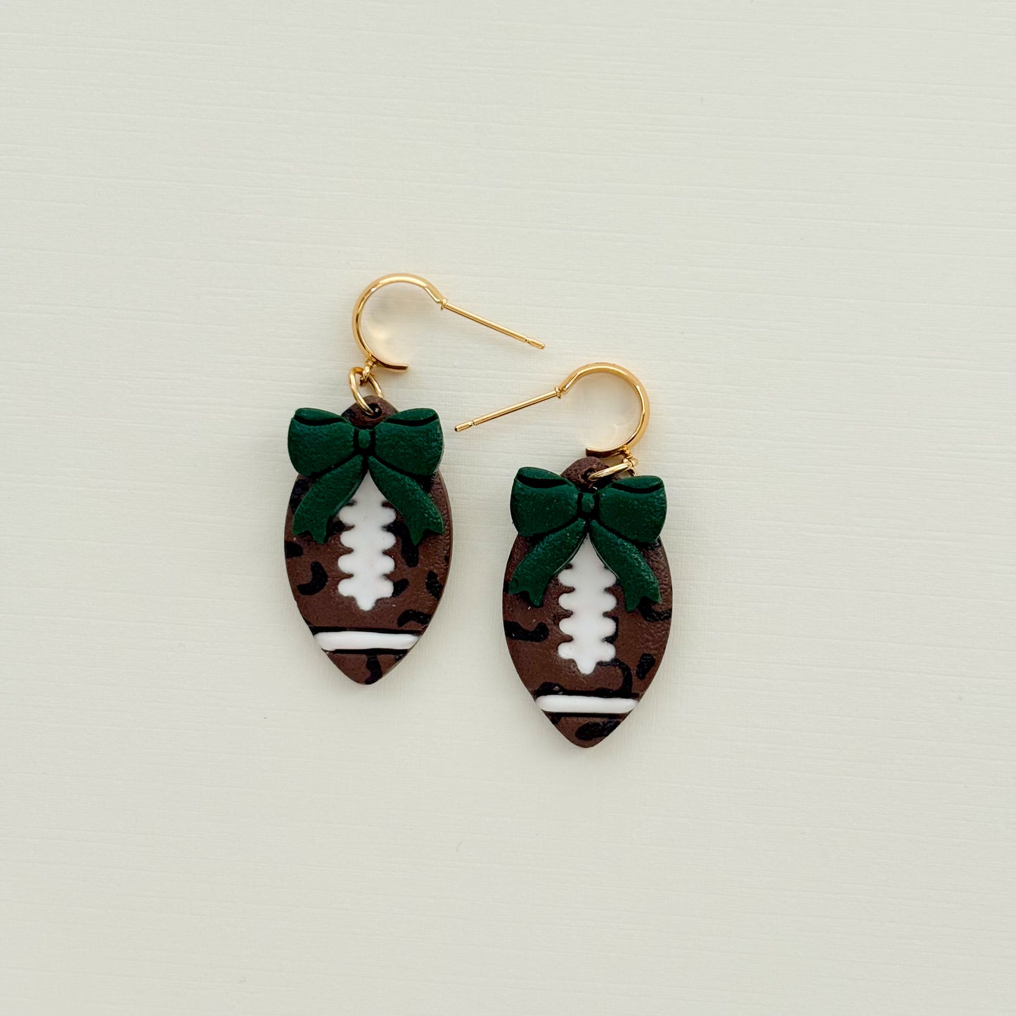 Game Day Leopard Bow Dangles - Choose Team