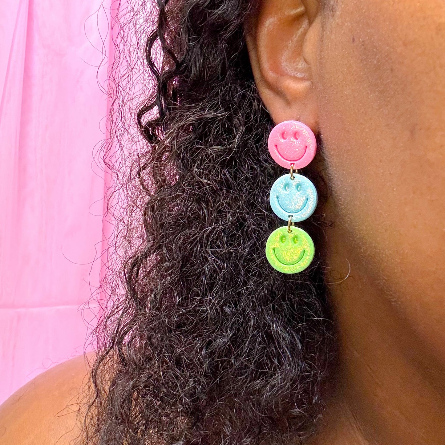 Rainbow Smiley Dangles