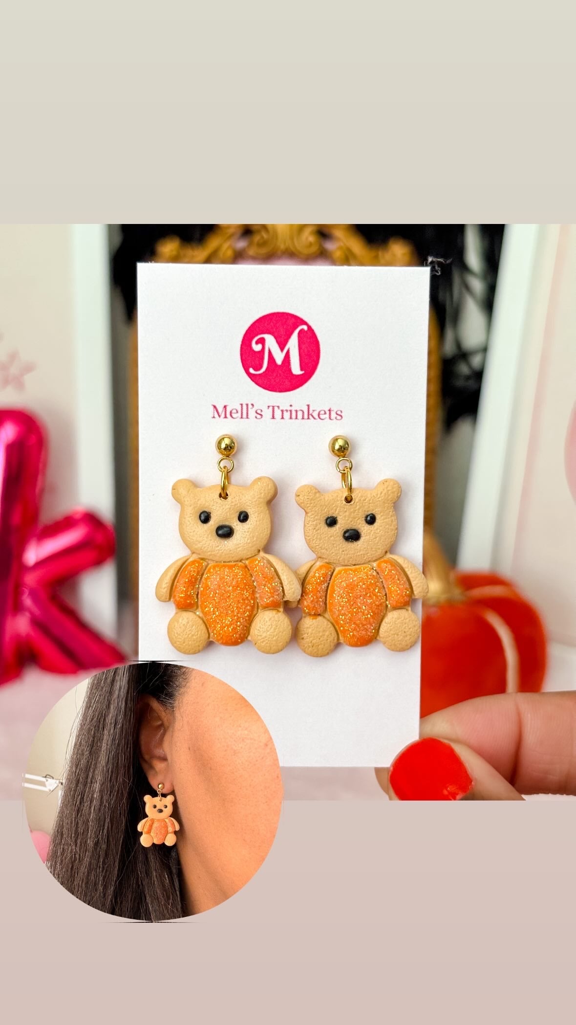 Sparkly Bear Dangles