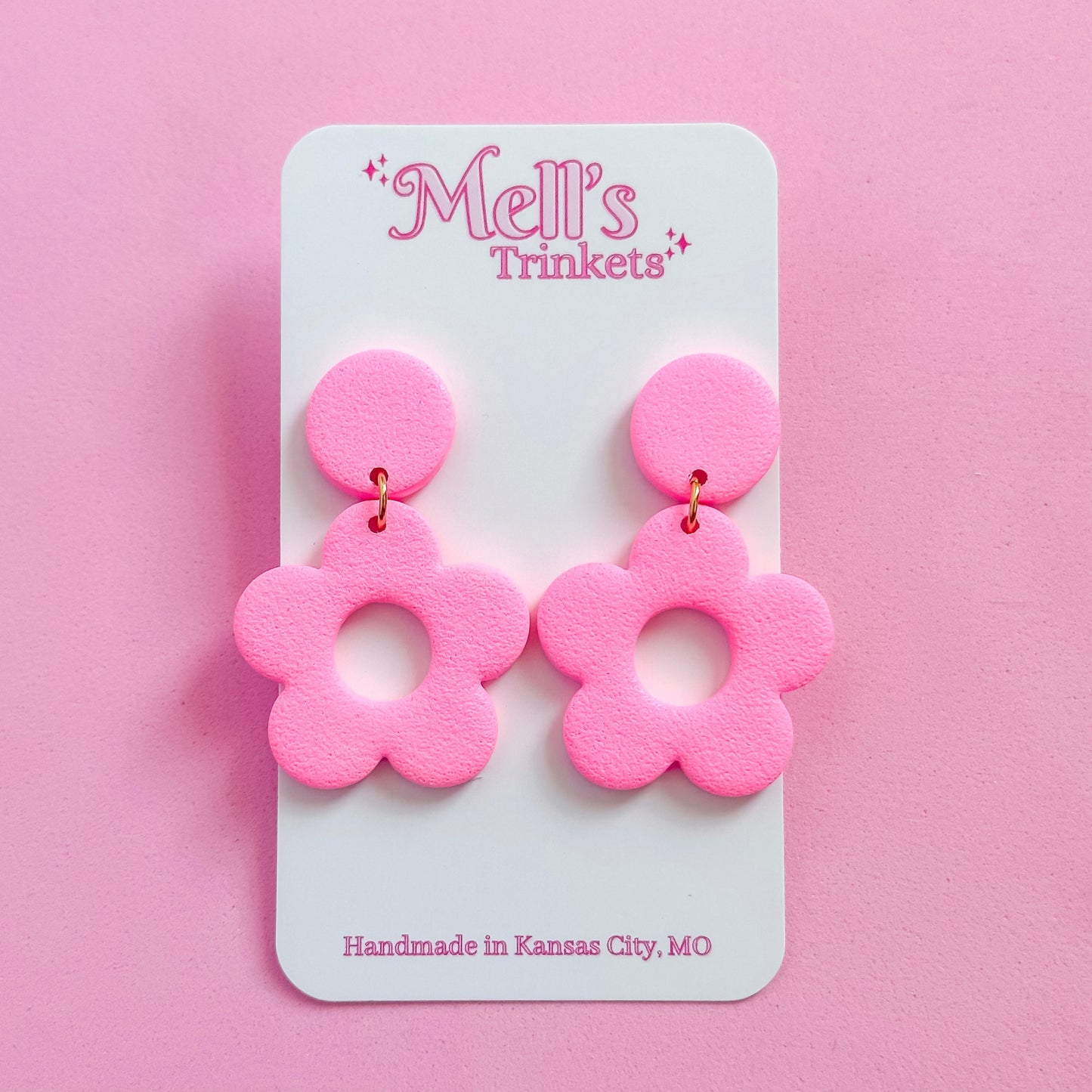 Miss Daisy Earrings - Dark Pink