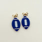 Football Dangles Gold Bow - Choose Team Color
