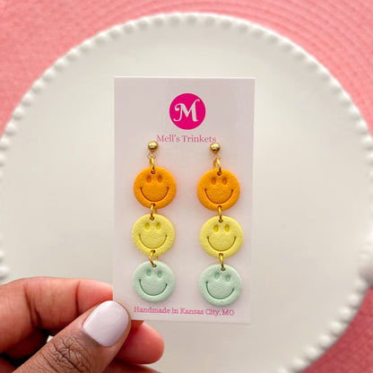 Smiley Triple Dangles - Choose Color