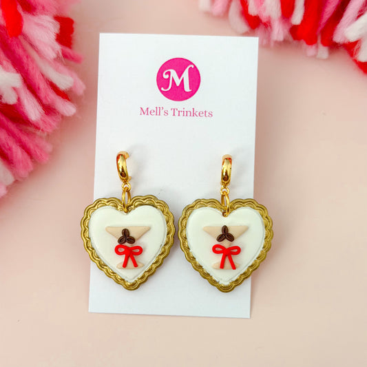 Espresso Martini Heart Frame Dangles