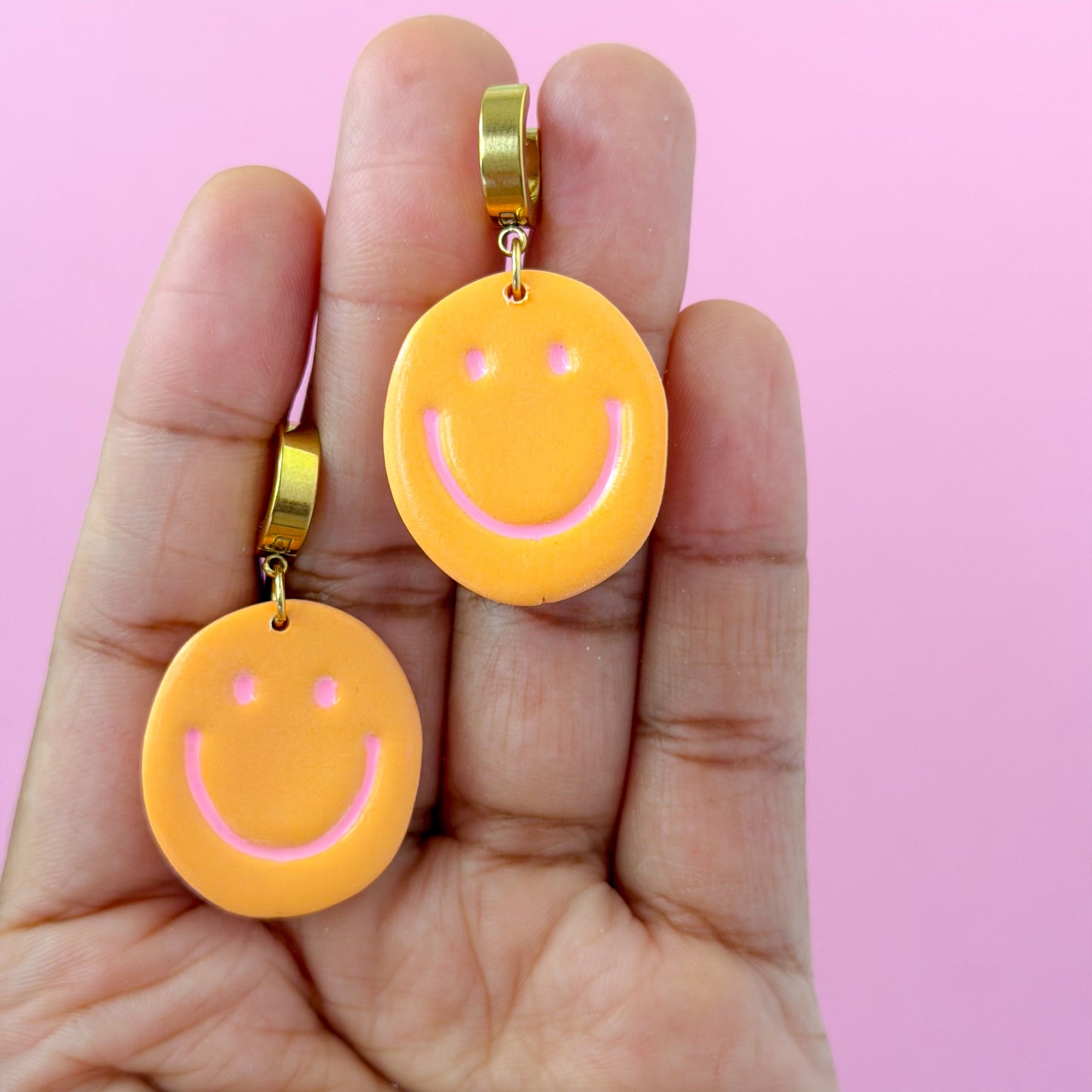 Good Mood Smiley Hoops - Choose Color