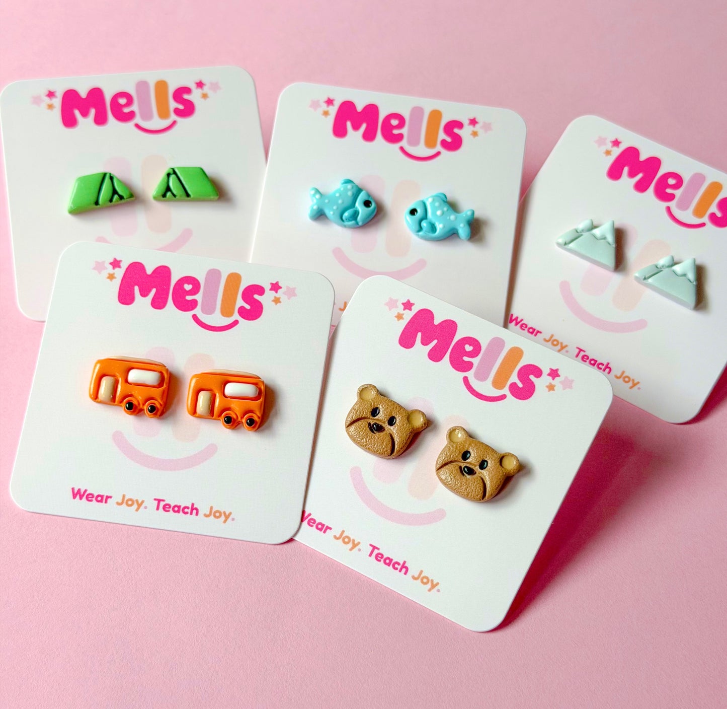 Happy little Camper Stud Earrings - Choose Style