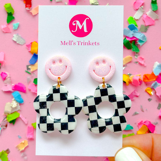 Checkered Floral Smileys