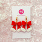 Santa Bow Dangles - Red