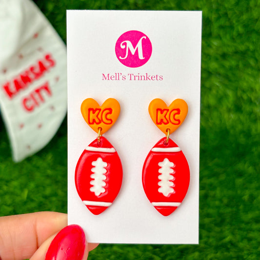 KC Football Football Dangles - Comeback Red
