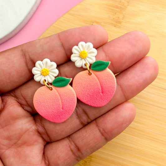 Just Peachy Floral Earrings