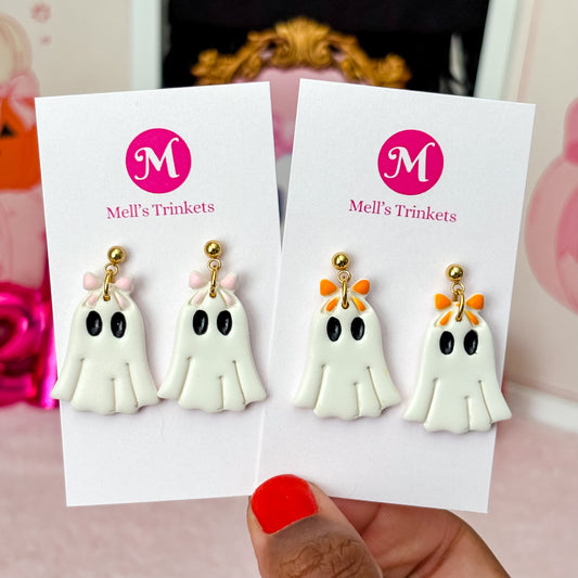 Coquette Bow Ghostie Dangles - Choose Color