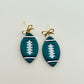 Football Dangles Gold Bow - Choose Team Color