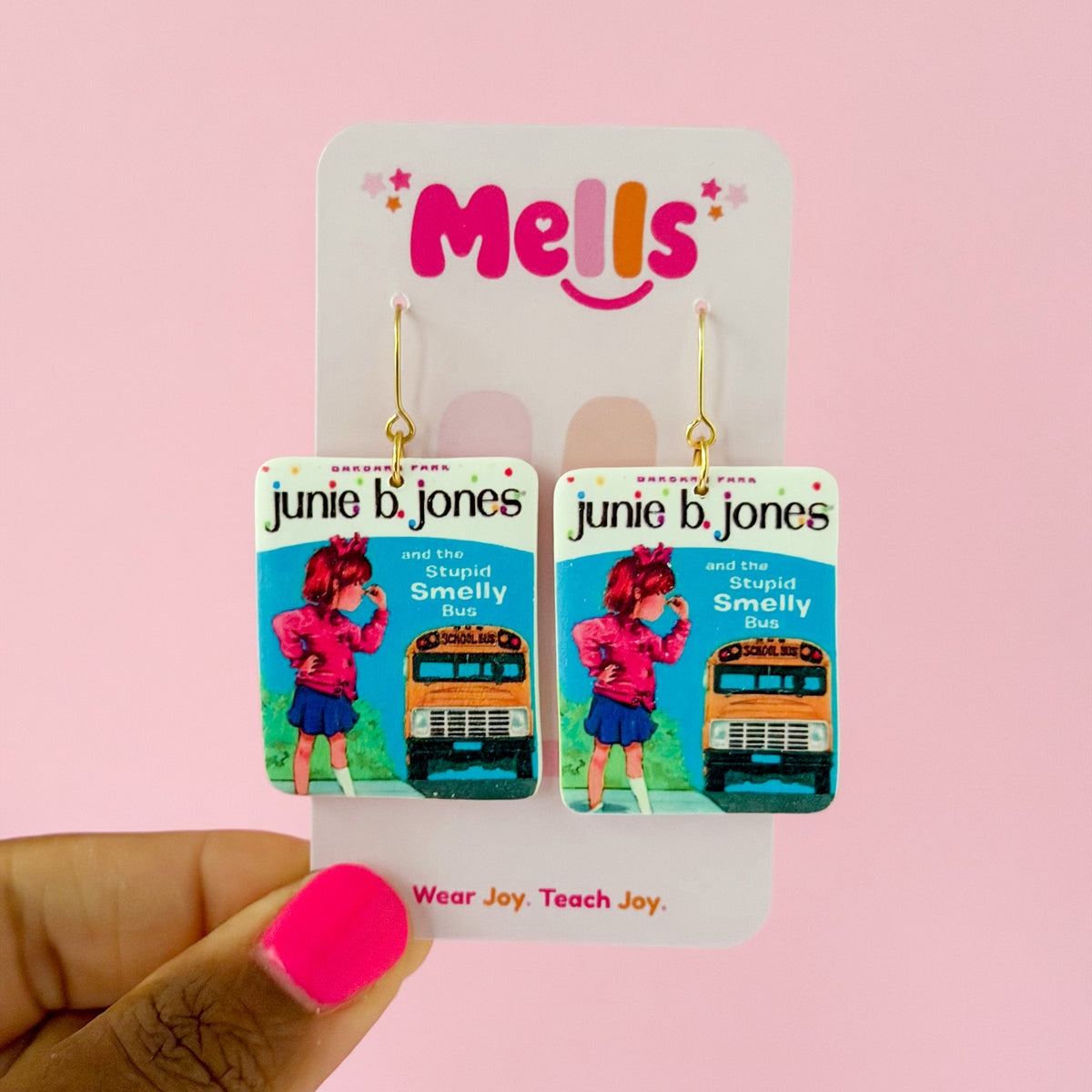 Storybook Cover Earrings - Junie B 974259
